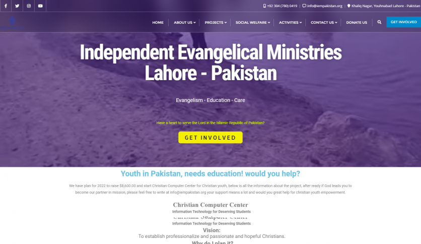 Church Website for of the Top Churches in Pakistan