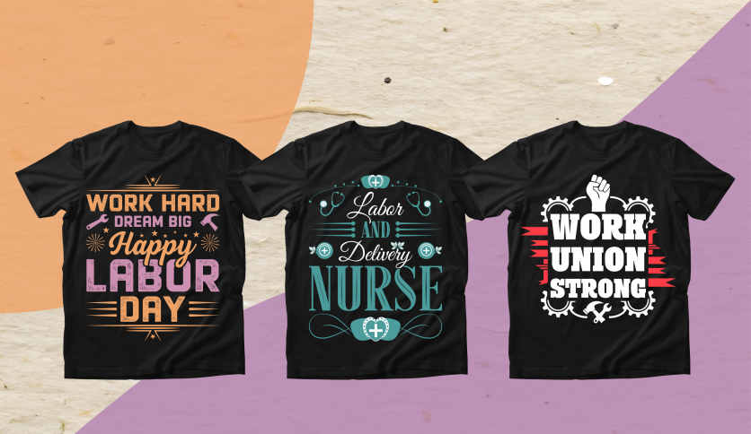 Labor and delivery nurse typography T-shirt design.