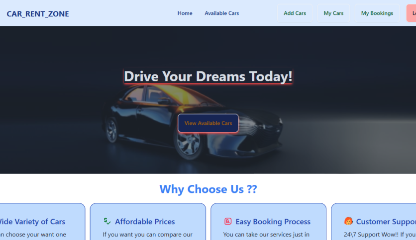 Car Zone website
