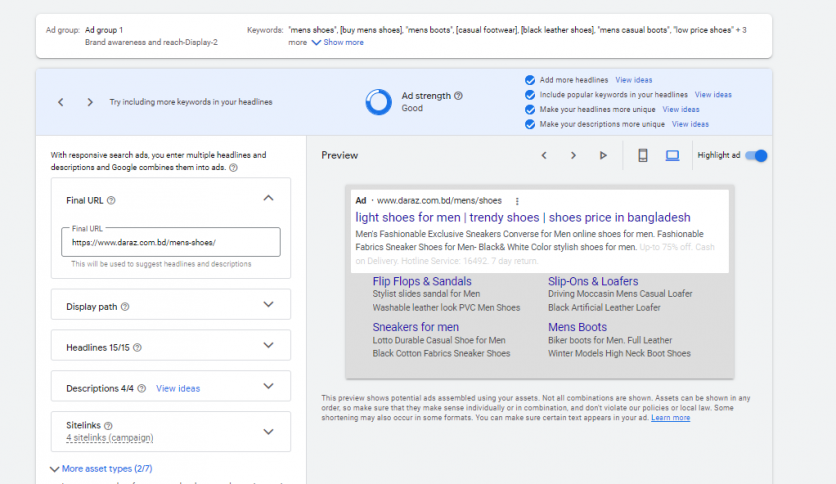 Google ad setup