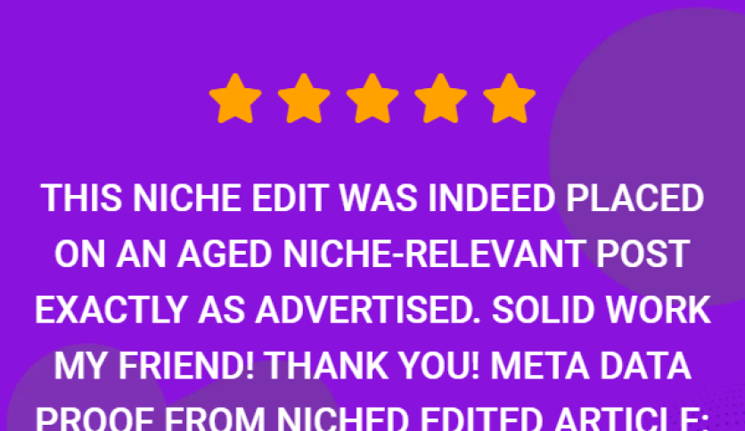 Niche Edits Feedback 1