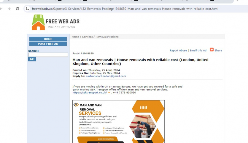 Classified ads posting