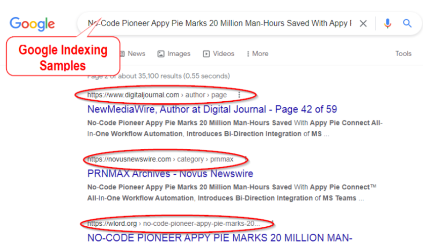 Press Release Distribution: Google Indexing Proof