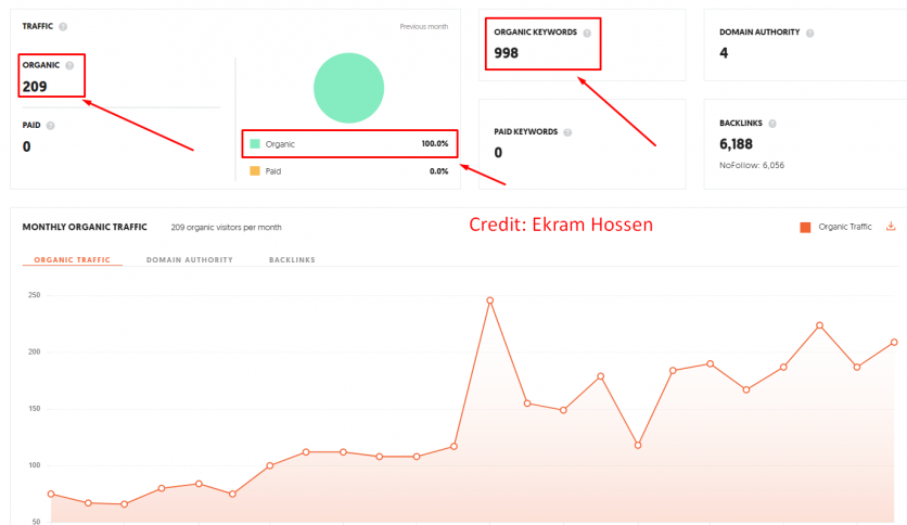 128% Organic Traffic Increased Within a Few Months