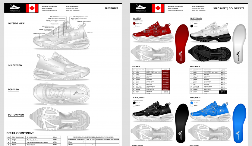 Boy's Sneakers Shoes Design