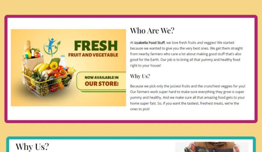 Izzabella Food Stuff - Content Writing