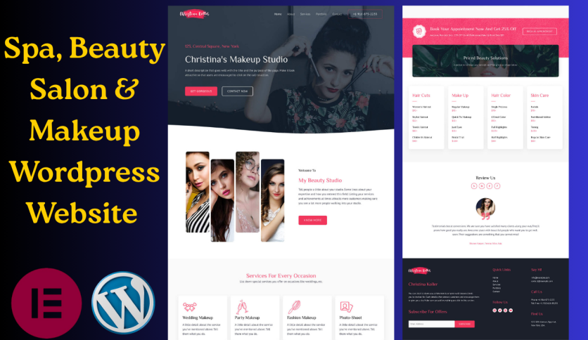 Beauty Salon Spa Makeup Artist Wordpress Website