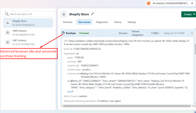 Advanced browser site and server site purchase tracking
