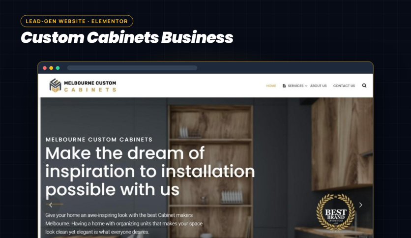 Custom Cabinets Business Website