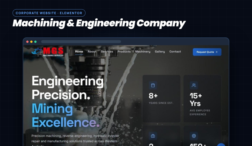 Machining & Engineering Company Website