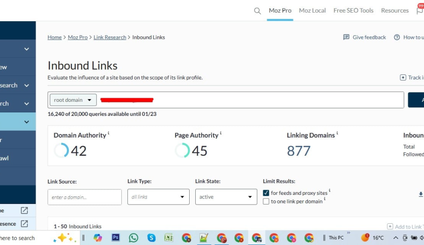 Moz Domain authority & Page Authority