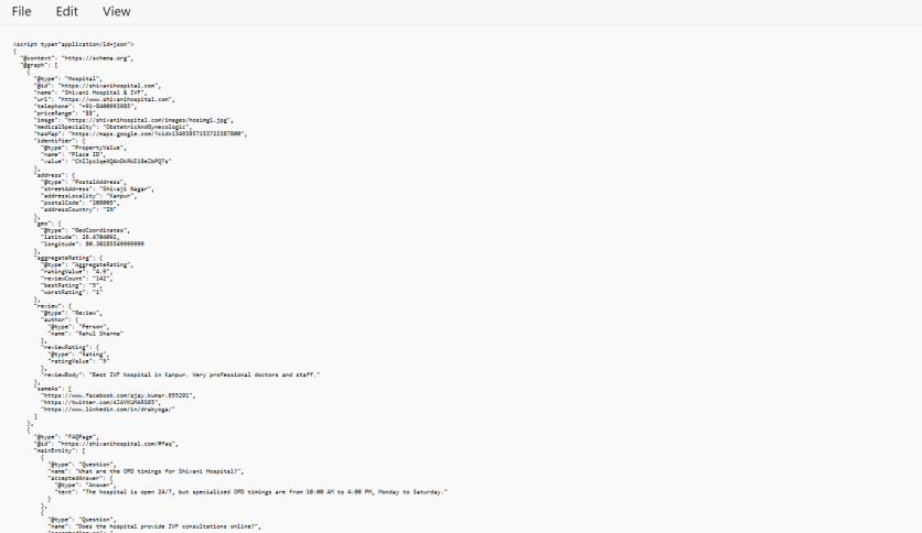 Hand-coded Advance Schema Markup