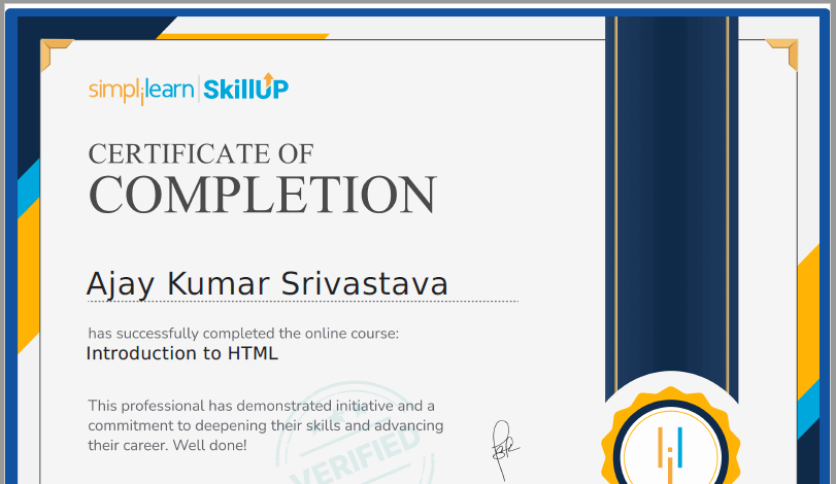 HTML Structure and Technical  Certification