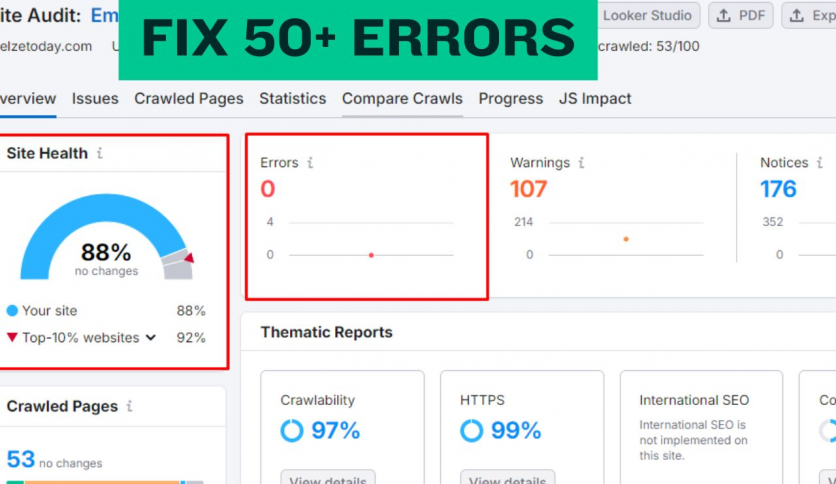 Website Errors fix and Health improve