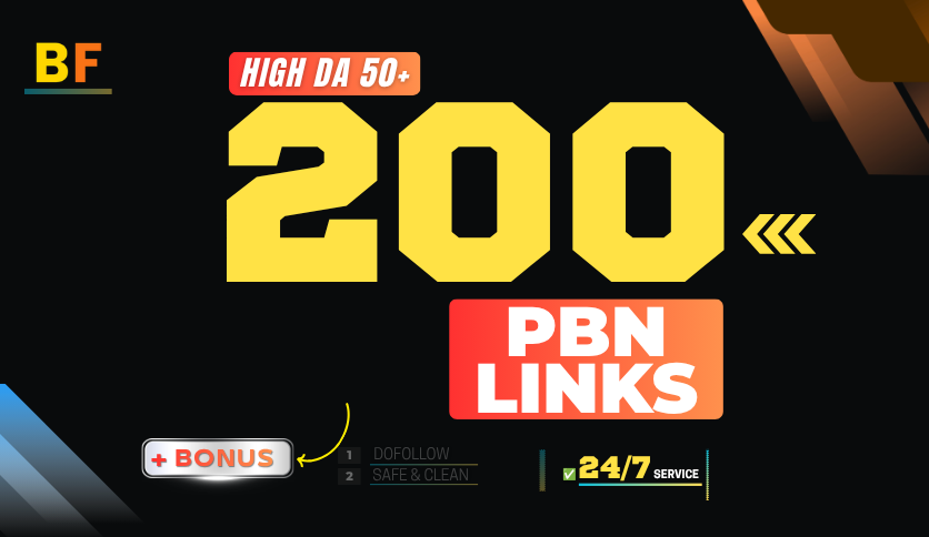 High Authority DA 50+ PBN Backlinks + Bonus