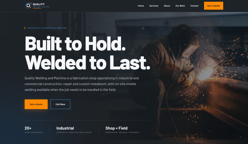 Quality welding and machine website