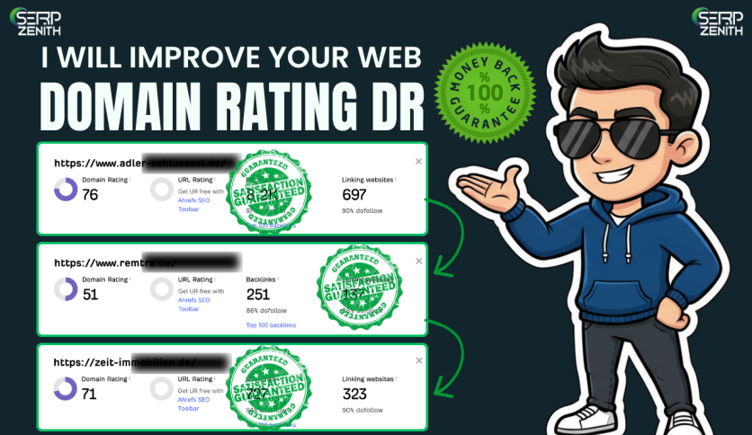 Ahrefs Domain Rating (DR) Growth – Real Client Results